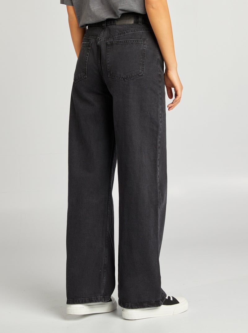 Pantalón ancho/wide leg de tiro alto GRIS - Kiabi