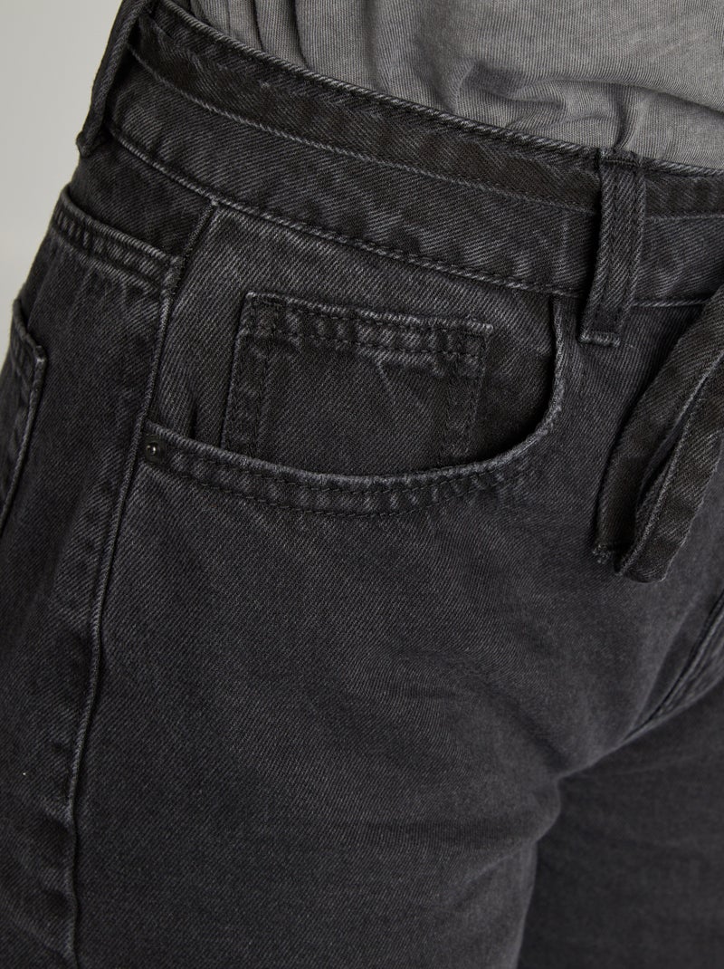 Pantalón ancho/wide leg de tiro alto GRIS - Kiabi