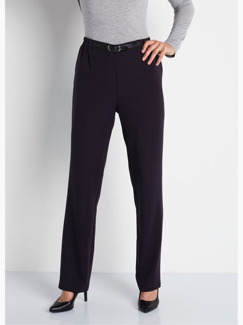 Pantalón antiarrugas con cintura semielástica. - Afibel - Kiabi