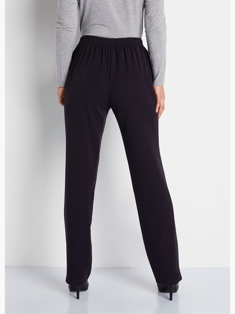 Pantalón antiarrugas con cintura semielástica. - Afibel Ciruela - Kiabi