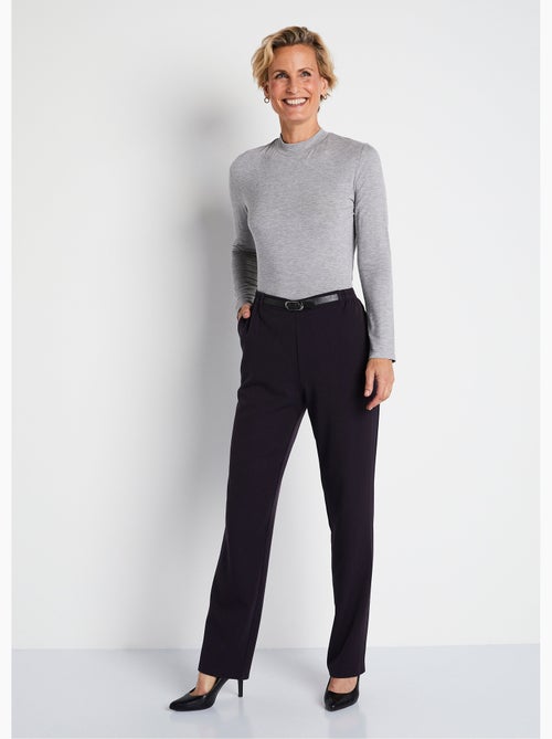 Pantalón antiarrugas con cintura semielástica. - Afibel - Kiabi