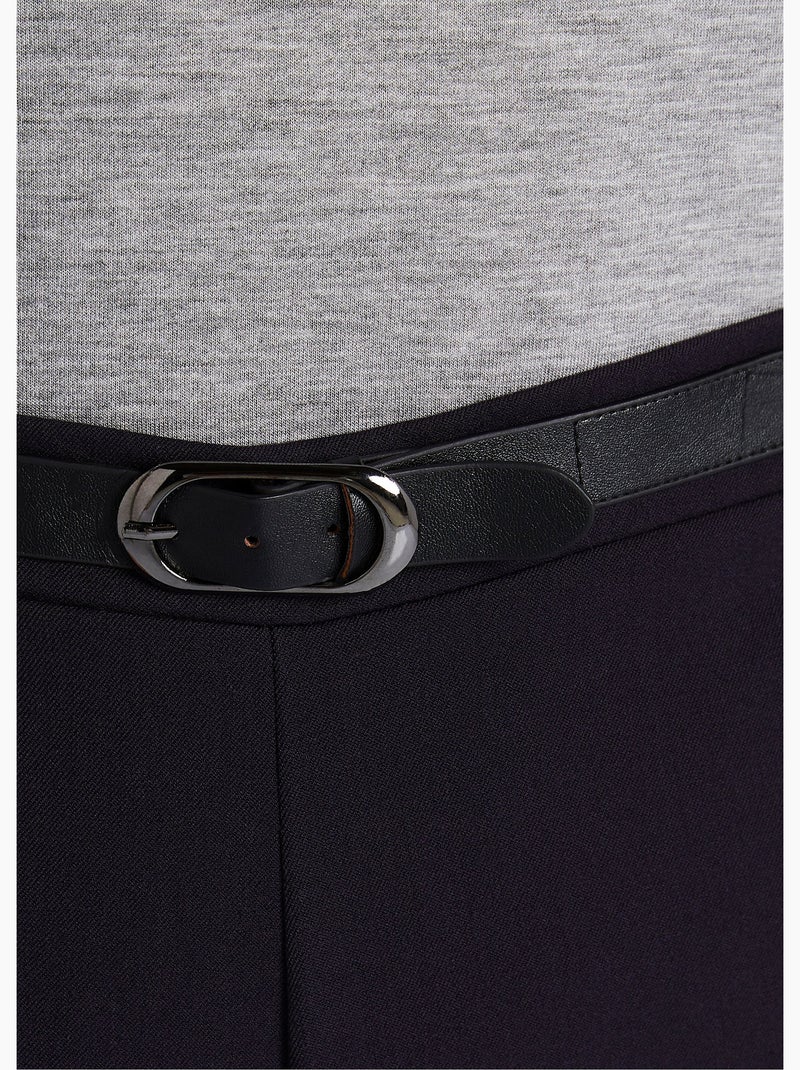 Pantalón antiarrugas con cintura semielástica. - Afibel Ciruela - Kiabi