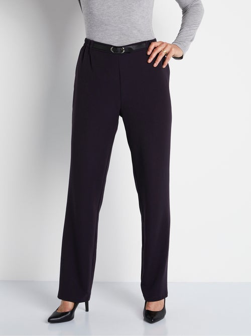 Pantalón antiarrugas con cintura semielástica. - Afibel - Kiabi