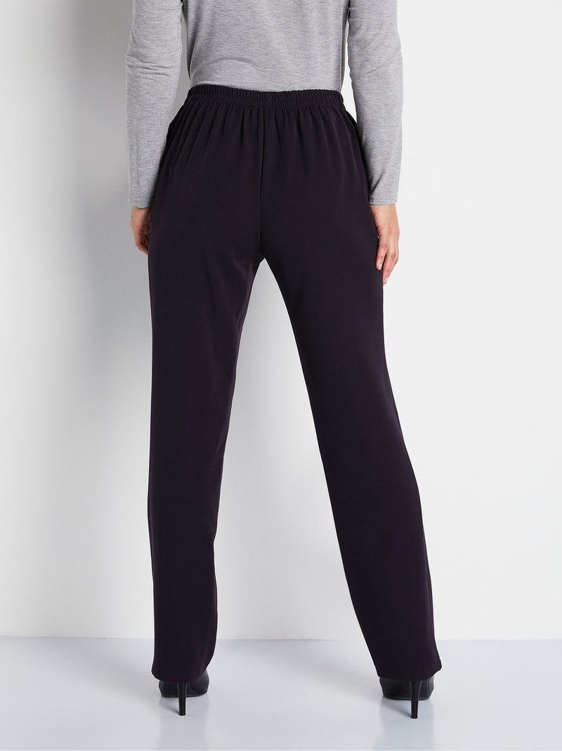 Pantalón antiarrugas con cintura semielástica. - Afibel Violeta - Kiabi