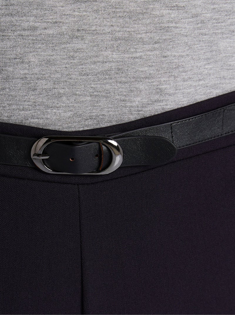Pantalón antiarrugas con cintura semielástica. - Afibel Violeta - Kiabi