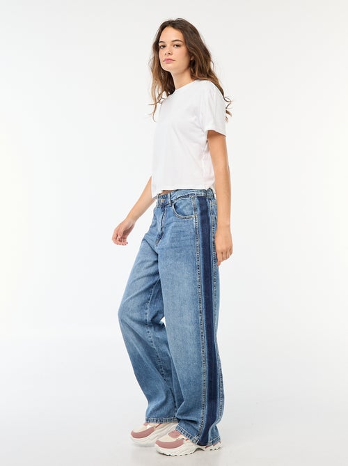 Pantalón baggy a contraste - Kiabi