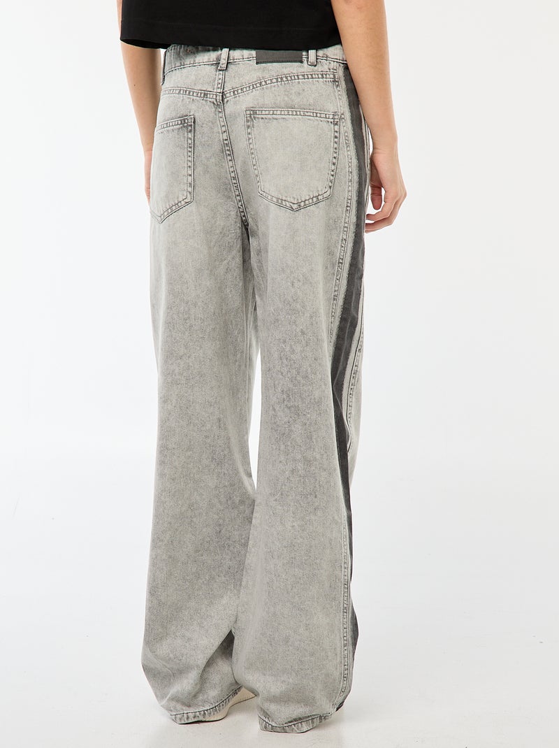 Pantalón baggy a contraste Gris - Kiabi