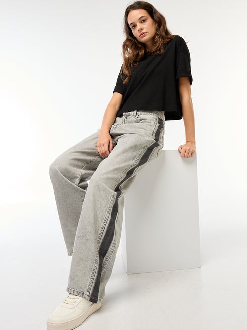 Pantalón baggy a contraste - Kiabi