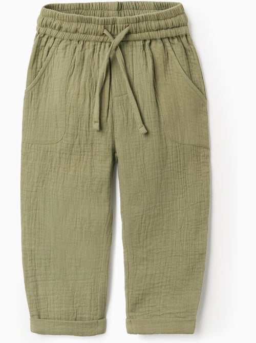 Pantalón baggy de bambula de algodón - Kiabi