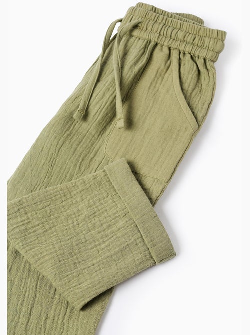 Pantalón baggy de bambula de algodón - Kiabi