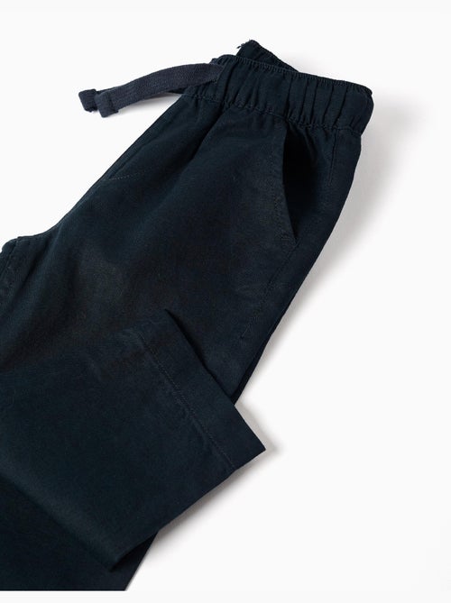 Pantalón baggy de lino con cordón - Kiabi