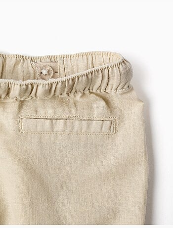 Pantalón baggy de lino con cordón