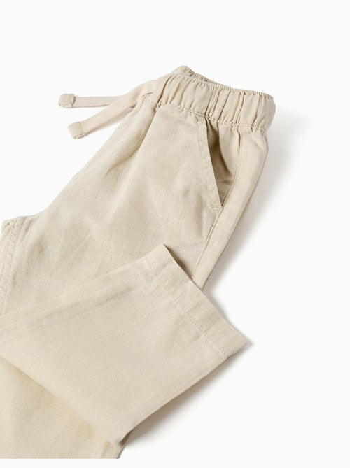 Pantalón baggy de lino con cordón - Kiabi