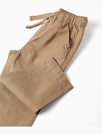 Pantalón baggy de lino con cordón