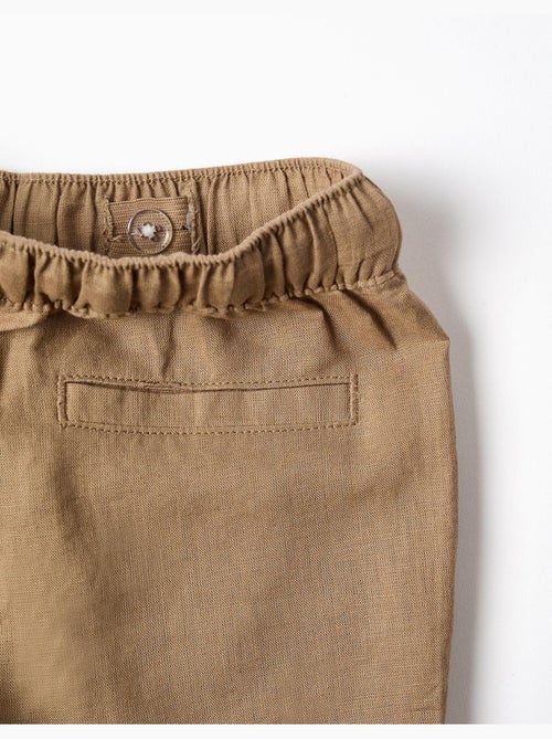 Pantalón baggy de lino con cordón - Kiabi