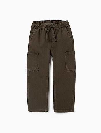 Pantalón baggy de sarga con bolsillos cargo