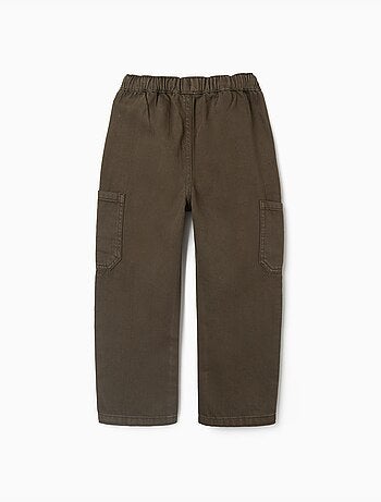 Pantalón baggy de sarga con bolsillos cargo