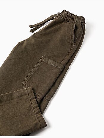 Pantalón baggy de sarga con bolsillos cargo