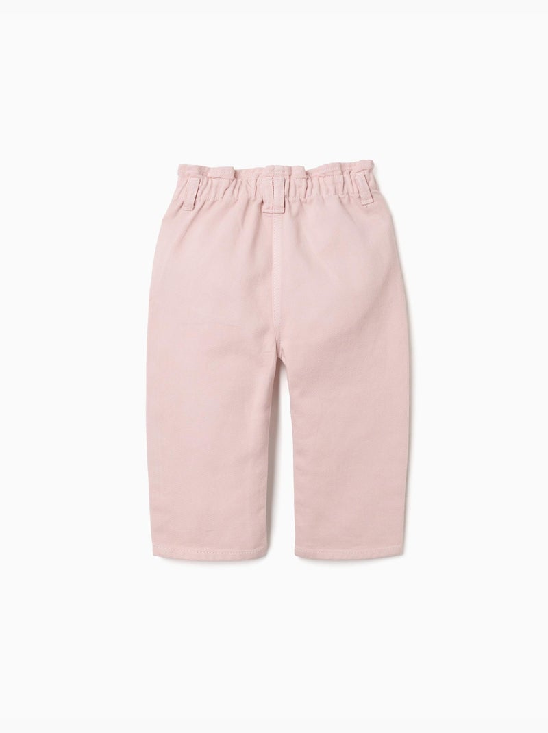 Pantalón baggy de sarga Rosa - Kiabi