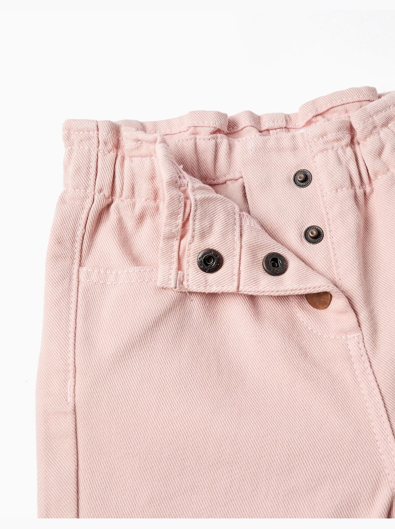 Pantalón baggy de sarga Rosa - Kiabi