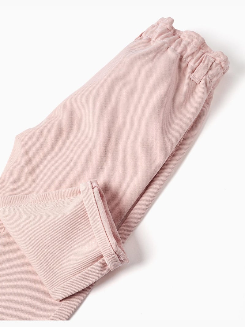 Pantalón baggy de sarga Rosa - Kiabi