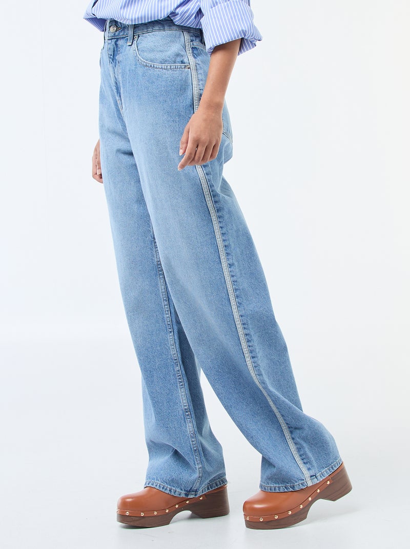 Pantalón baggy de tiro bajo Azul - Kiabi