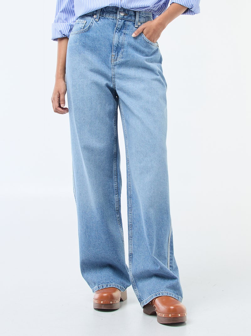 Pantalón baggy de tiro bajo Azul - Kiabi