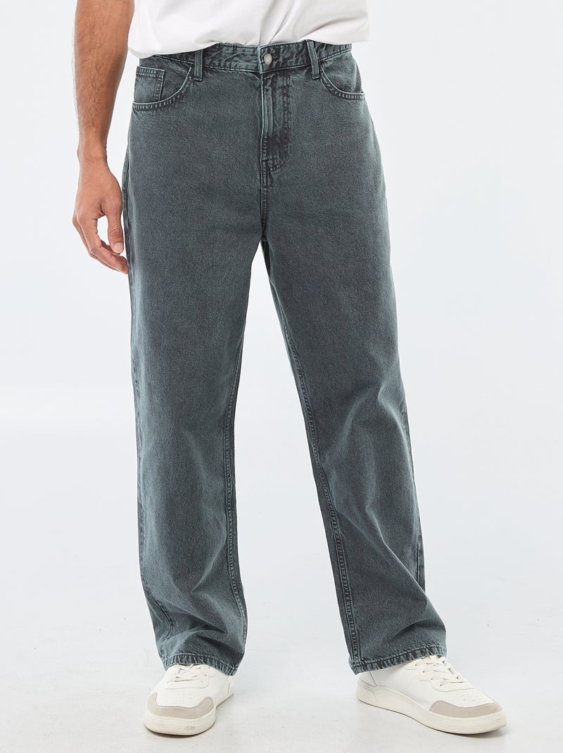 Pantalón baggy liso de twill Azul - Kiabi
