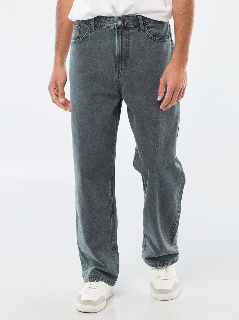 Pantalón baggy liso de twill Azul - Kiabi