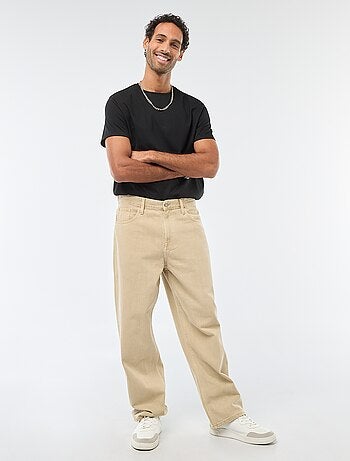 Pantalón baggy liso de twill