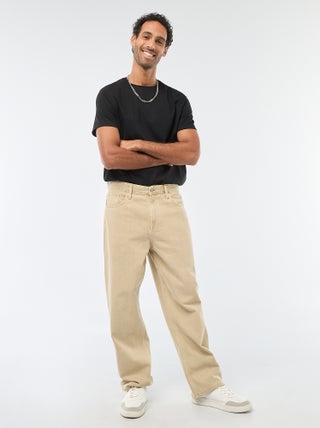 Pantalón baggy liso de twill