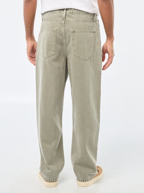 Pantalón baggy liso de twill - Kiabi