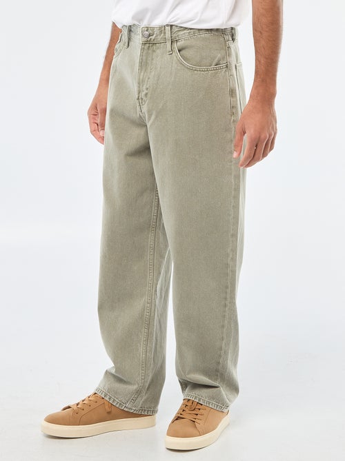 Pantalón baggy liso de twill - Kiabi