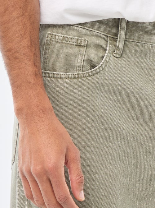 Pantalón baggy liso de twill - Kiabi