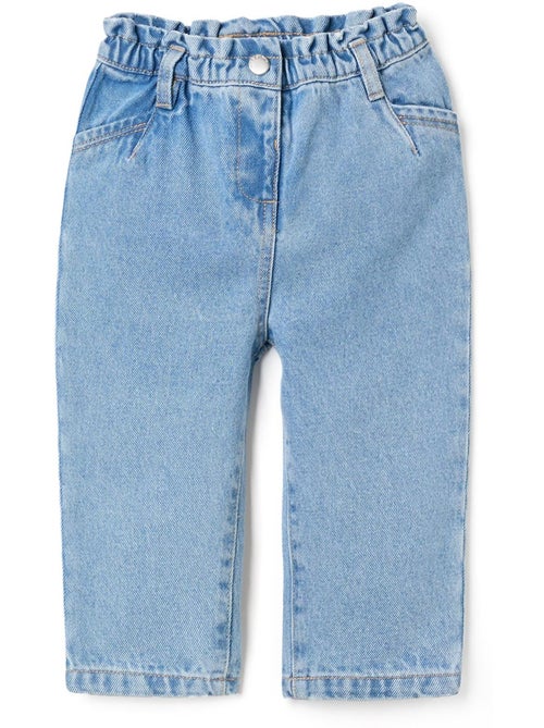 Pantalón baggy vaquero con cintura paperbag - Kiabi