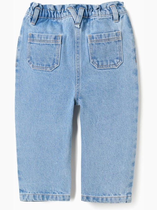 Pantalón baggy vaquero con cintura paperbag - Kiabi