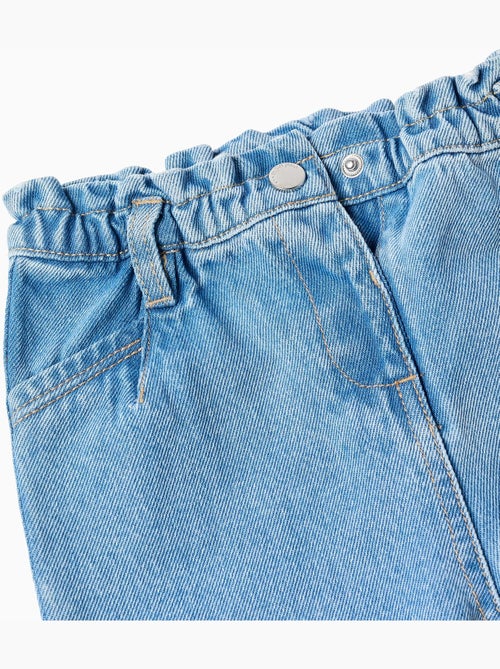 Pantalón baggy vaquero con cintura paperbag - Kiabi