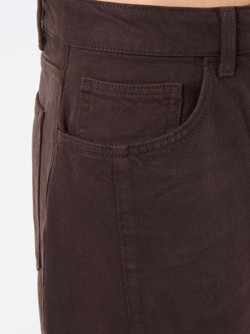 Pantalón balloon con bolsillo de solapa Marron - Kiabi