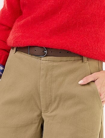 Pantalón barrel ancho + cinturón de polipiel