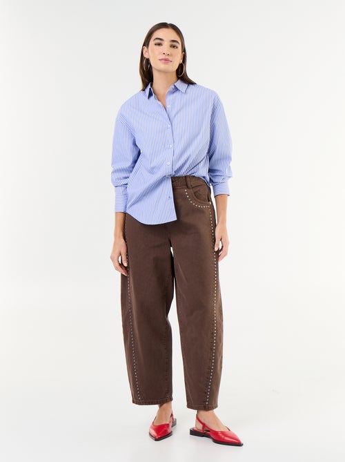 Pantalón barrel con detalles de tachuelas - Kiabi
