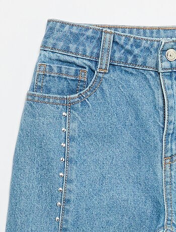 Pantalón barrel con tachuelas fantasía