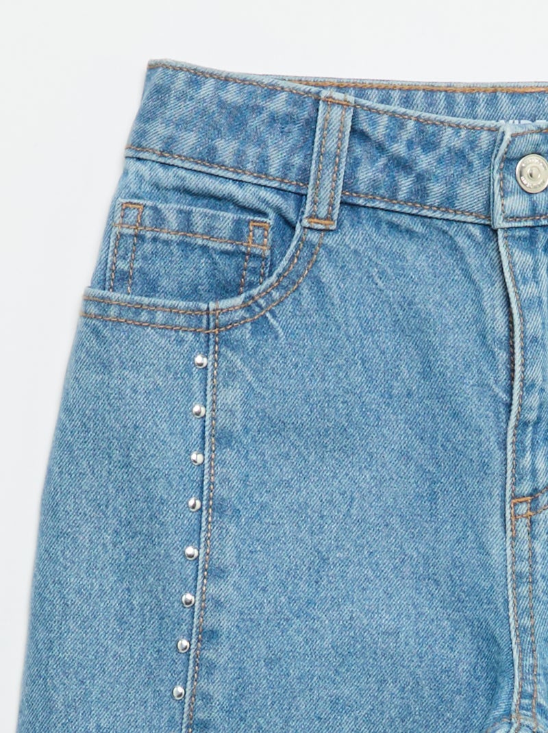Pantalón barrel con tachuelas fantasía Azul - Kiabi