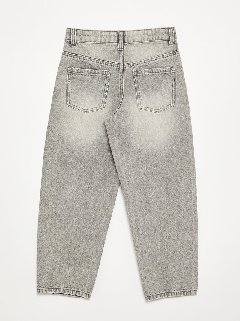 Pantalón barrel con tachuelas fantasía Gris - Kiabi