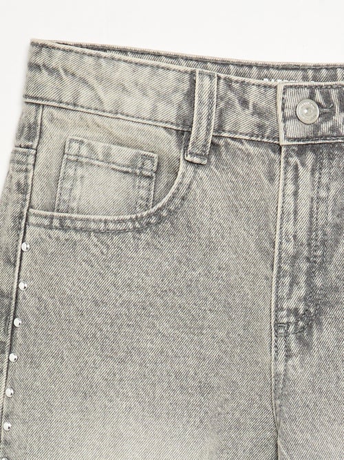 Pantalón barrel con tachuelas fantasía - Kiabi Pantalón barrel con tachuelas fantasía - Kiabi