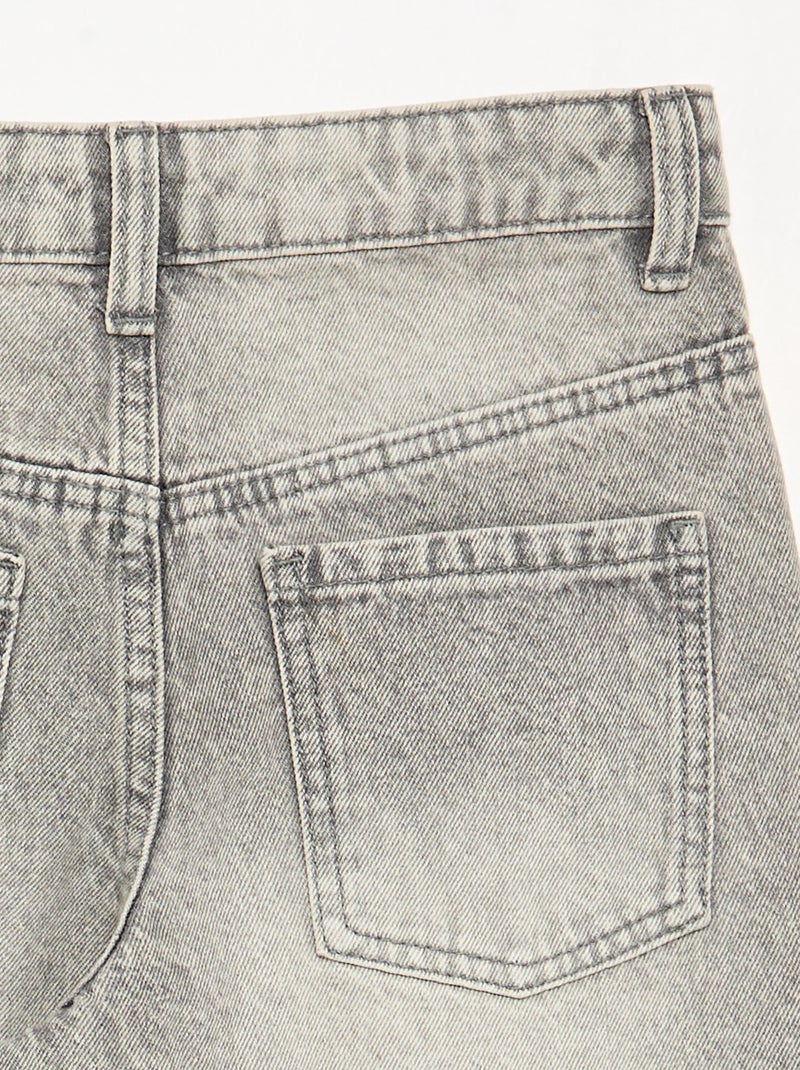 Pantalón barrel con tachuelas fantasía Gris - Kiabi