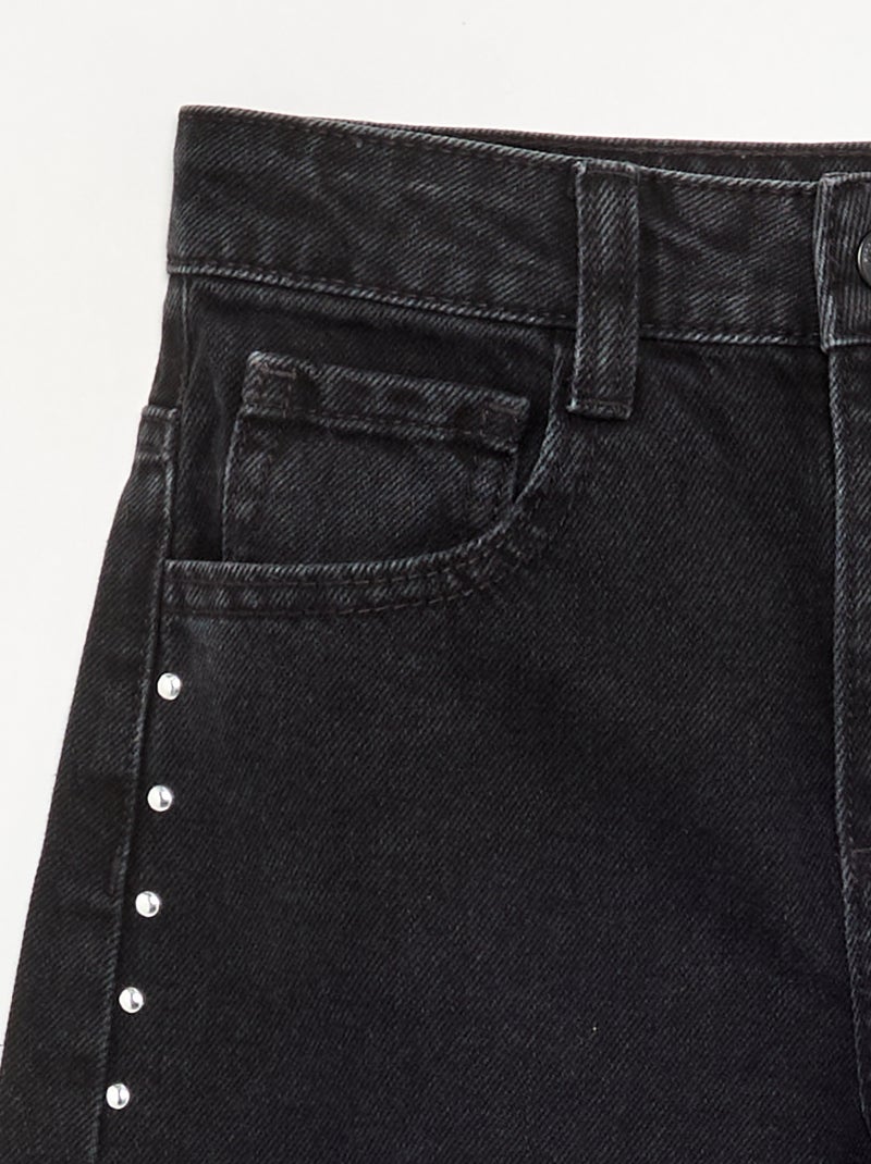 Pantalón barrel con tachuelas fantasía Negro - Kiabi