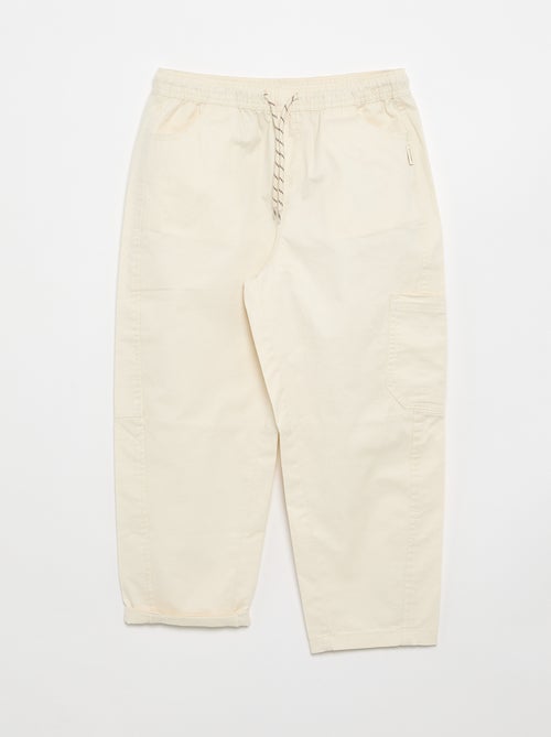 Pantalón barrel fit con cordones ajustables - Kiabi