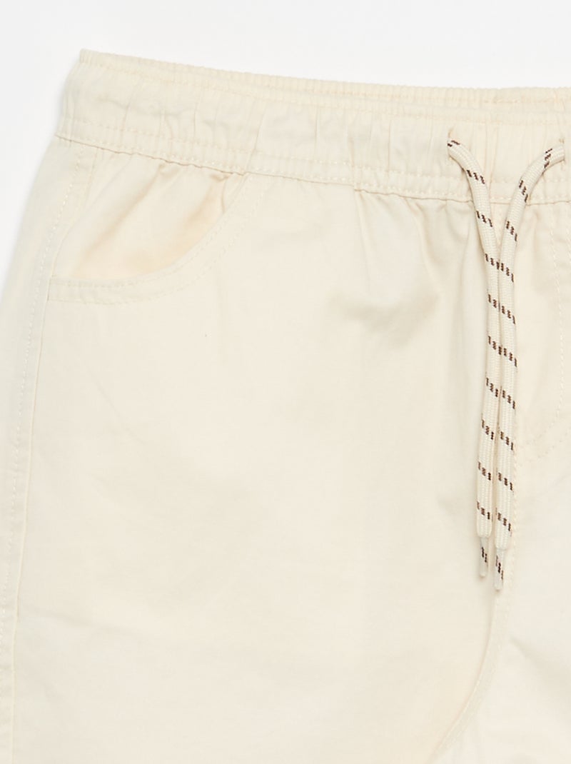 Pantalón barrel fit con cordones ajustables Blanco - Kiabi