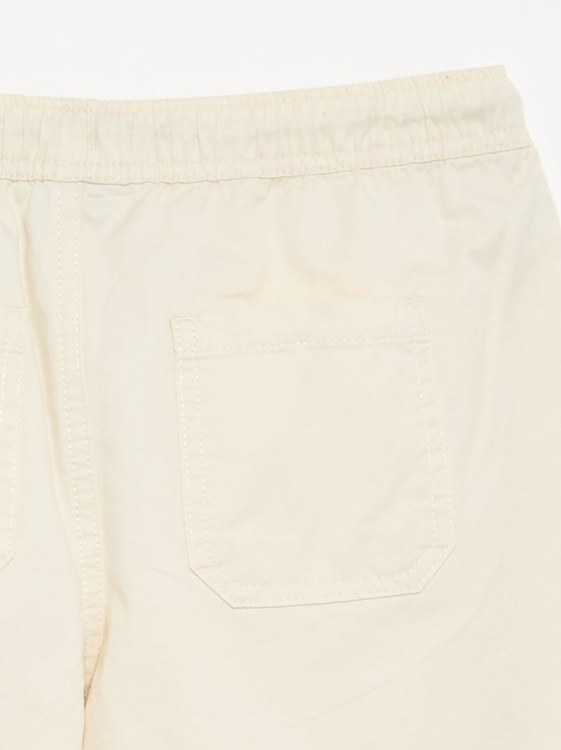 Pantalón barrel fit con cordones ajustables Blanco - Kiabi