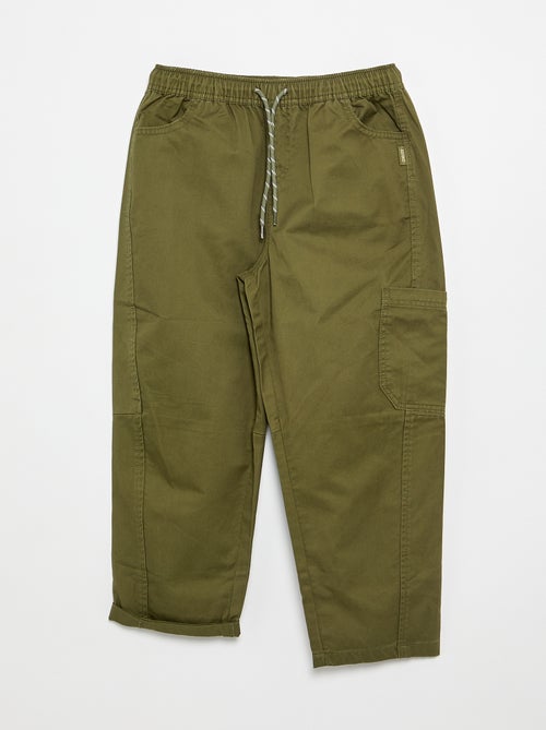 Pantalón barrel fit con cordones ajustables - Kiabi Pantalón barrel fit con cordones ajustables - Kiabi